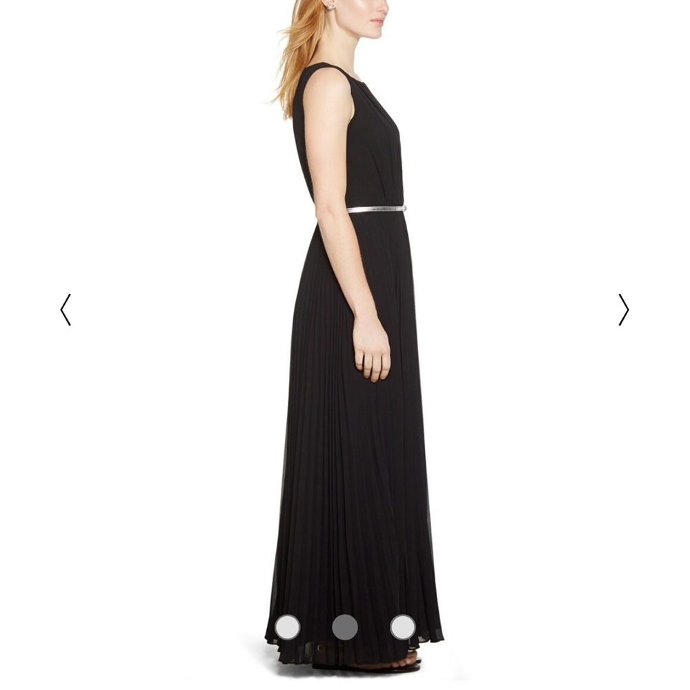 WHBM Black Pleated Maxi Dress, 10